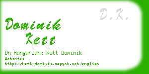 dominik kett business card